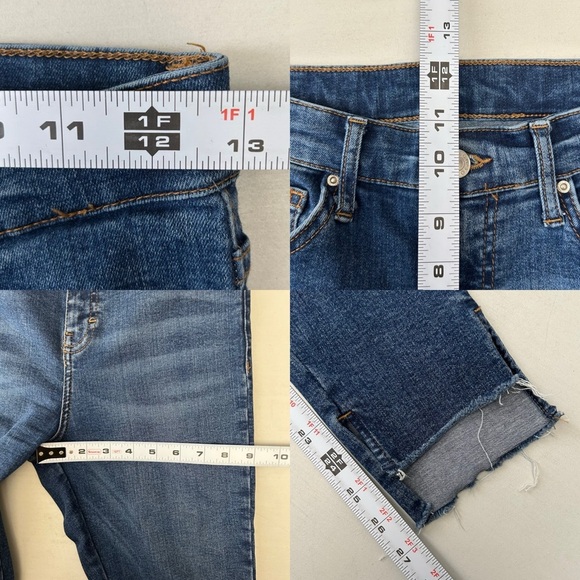 Topshop Jamie Skinny Jeans High Rise Ankle Cropped Step Hem Blue Size 26 - Picture 12 of 16